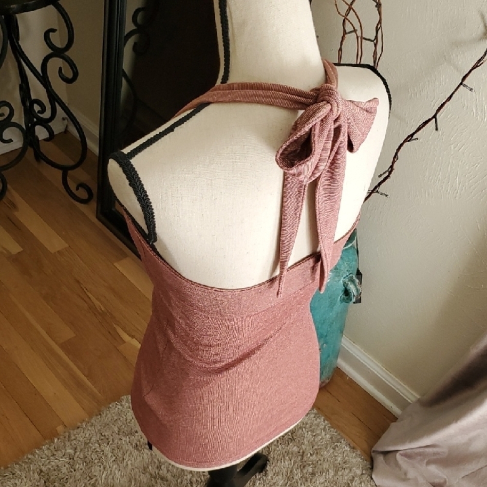 🥀Michael Stars Brown Halter Neck Tank Top - Picture 5 of 8
